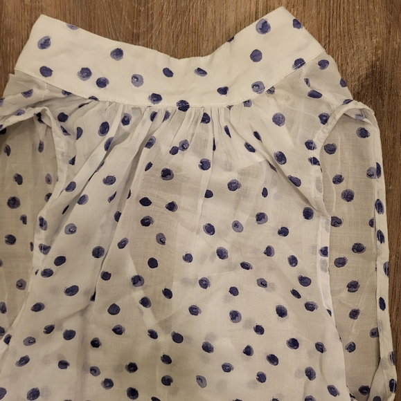 Anthropologie Cloth & Stone Halter Top Size Medium White & Blue - Picture 5 of 7